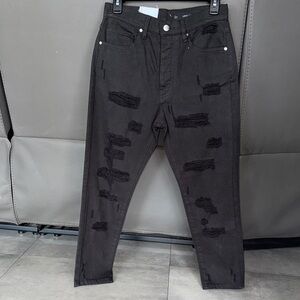 Armani Exchange Black Distressed Boyfriend Jeans